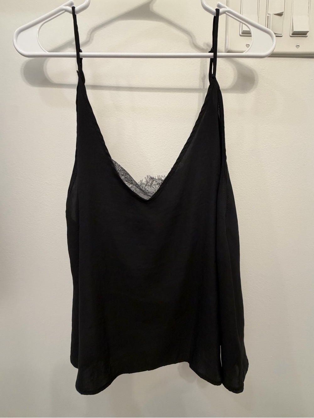 Free People Black Lace-Trim Camisole Tank